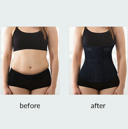 Women's Two-Segment Mesh Steel Boned Waist Trainer Tummy Control