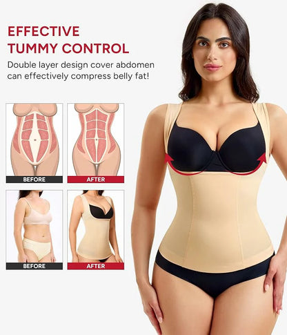 Women's U Shape Push Up Widen Straps Shapewear Tank Tummy Control