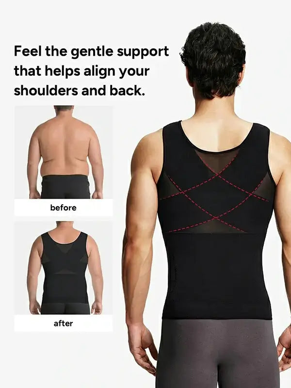Men's Mesh Compression Chest & Tummy Control Tank Top