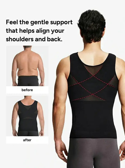 Men's Mesh Compression Chest & Tummy Control Tank Top