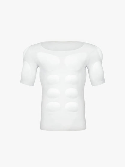 Men's Padded Muscle Compression Shirt Short Sleeve