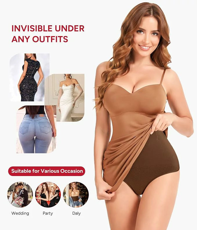 Women's High Waist Steel Bones Seamless Thong Tummy Control