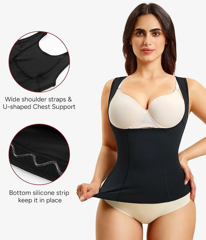 Women's U Shape Push Up Widen Straps Shapewear Tank Tummy Control