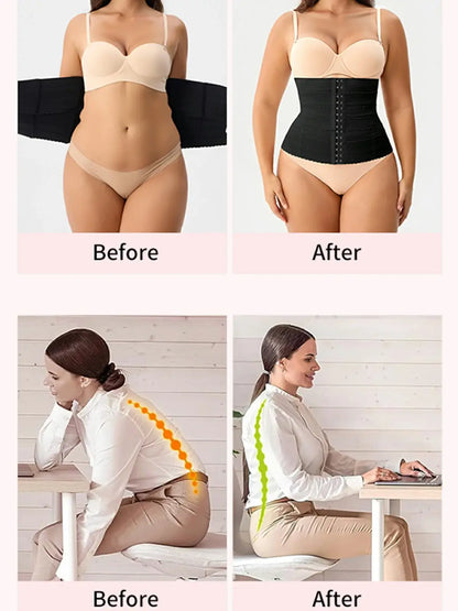 Women's 3-Segment Steel Boned Waist Trainer Tummy Control