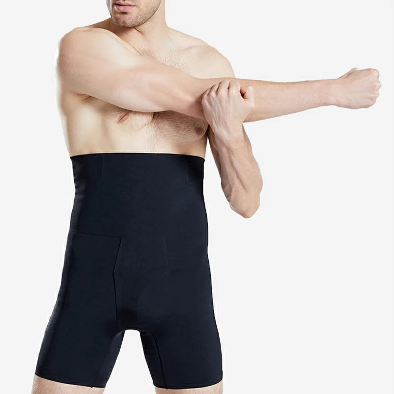Men's High Waist Seamless Tummy Control Shapewear Shorts
