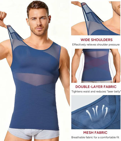 Men's Compression Tank Top Mesh Double-Layer