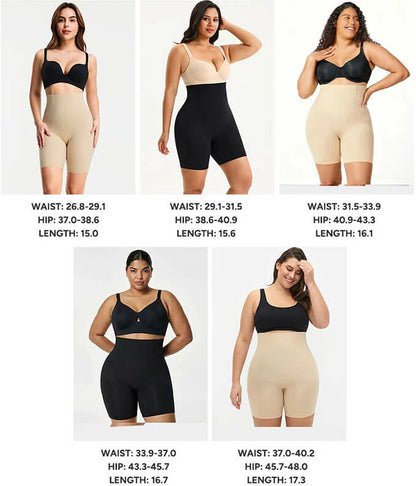 Women's High Waist Steel Bones 3D Contour Shapewear Shorts Tummy Control