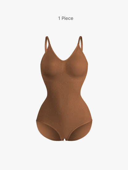 Women's Seamless V-Neck Sleeveless Bodysuit Tummy Control