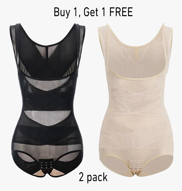 Slimming Mesh Tummy Control Bodysuit with Crotch Buckle（Buy 1, Get 1 FREE）