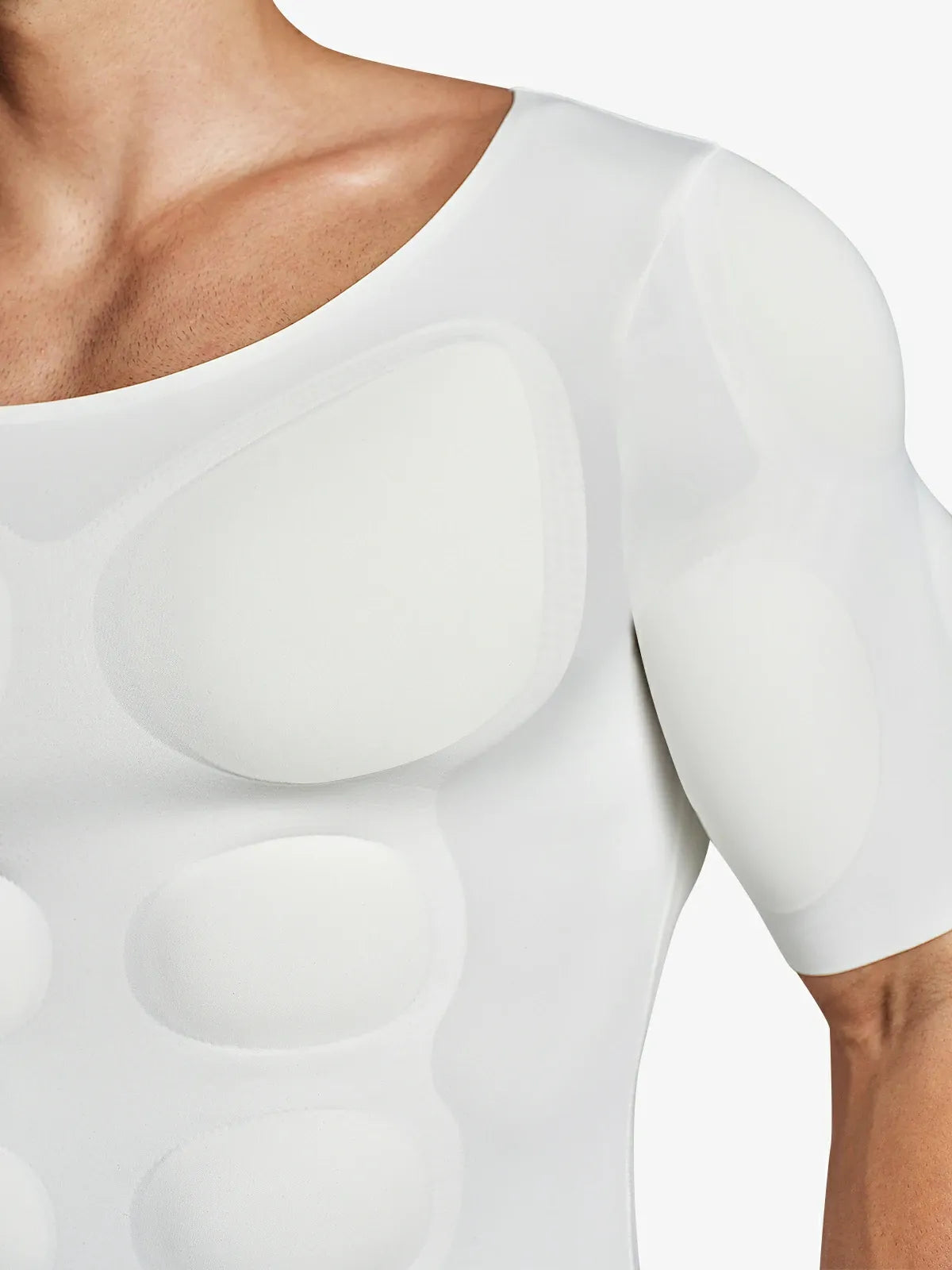 Men's Padded Muscle Compression Shirt Short Sleeve