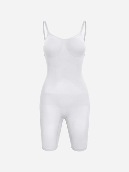 Women's Seamless V-Neck Mid-Thigh Bodysuit Tummy Control