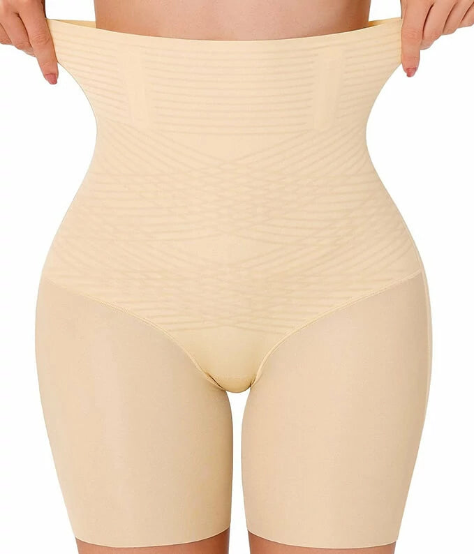 Women's High Waist Steel Bones 3D Contour Shapewear Shorts Tummy Control