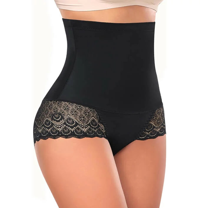 Women's High Waist Lace Panty Tummy Control