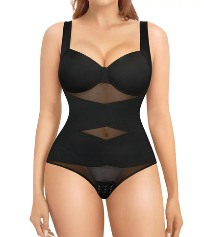 Women's V-Neck Seamless Bodysuit Tummy Control X-Cross