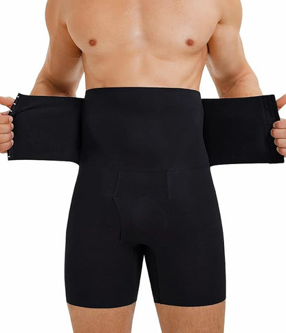 Men's Extra-Firm High-Waist Compression Shorts with Steel Bones