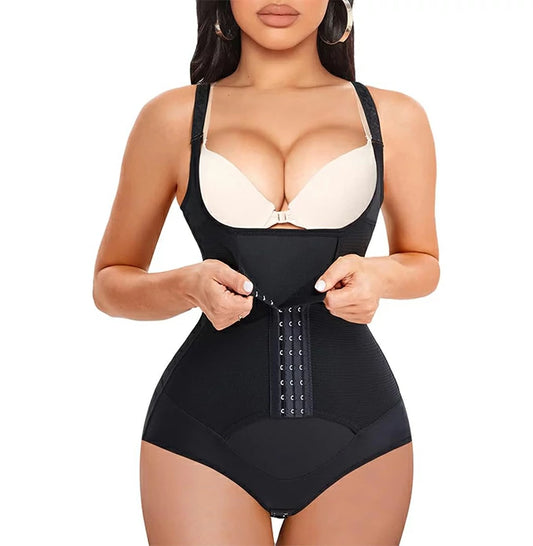 Women's Open Bust Waist Trainer Bodysuit Tummy Control