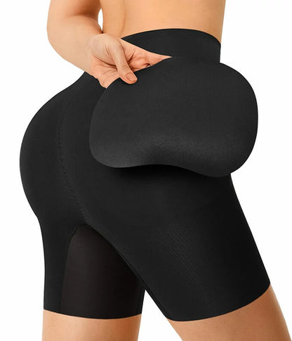 Women's Mid-Rise Built-in Hip and Butt Pads Shapewear Shorts