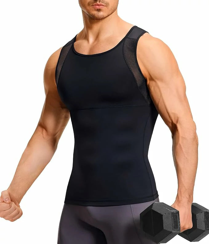 Men's Firm Compression Tank Top with Mesh Venting