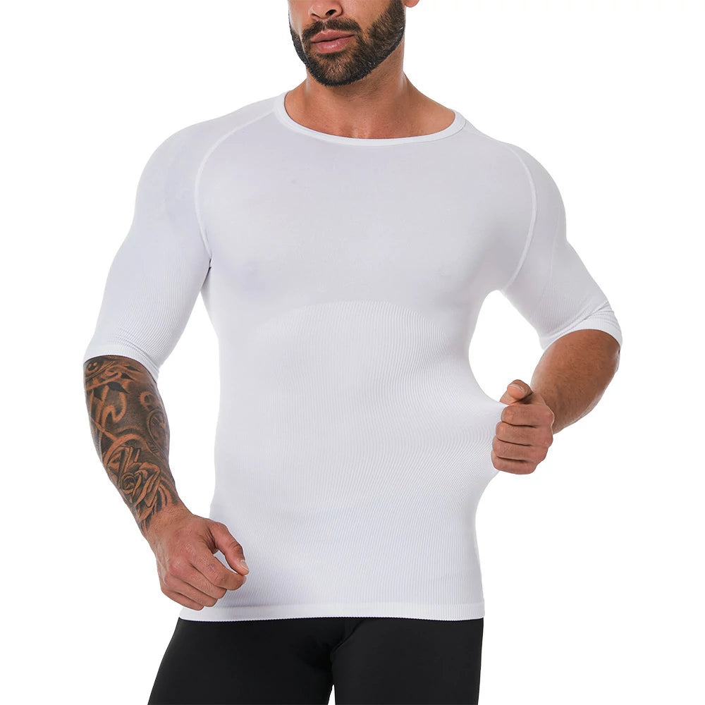 Men's Short Sleeve Compression Shirt Body Shaper