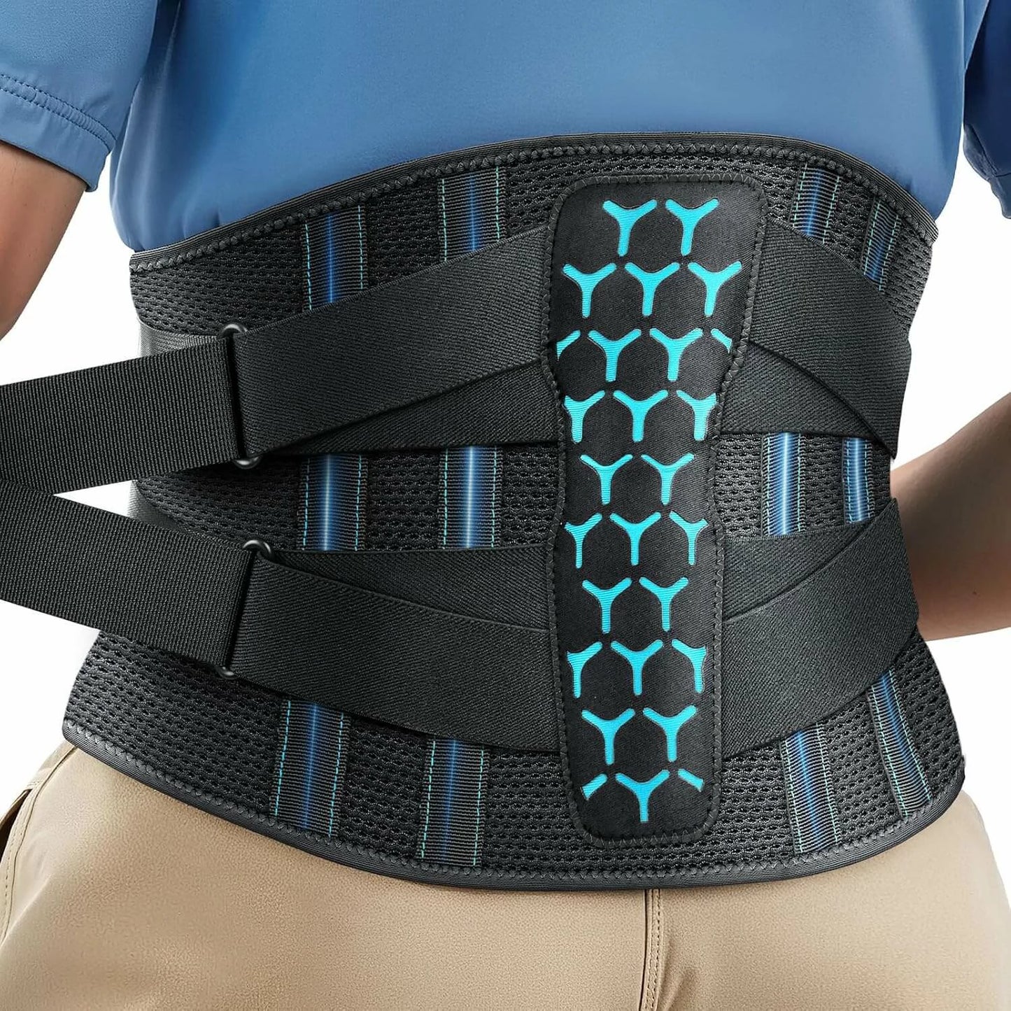 Men's 3D Knit Lumbar Support Belt with Removable Pad