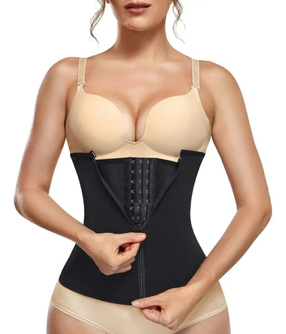 Women's Zipper Steel Boned Waist Trainer Tummy Control
