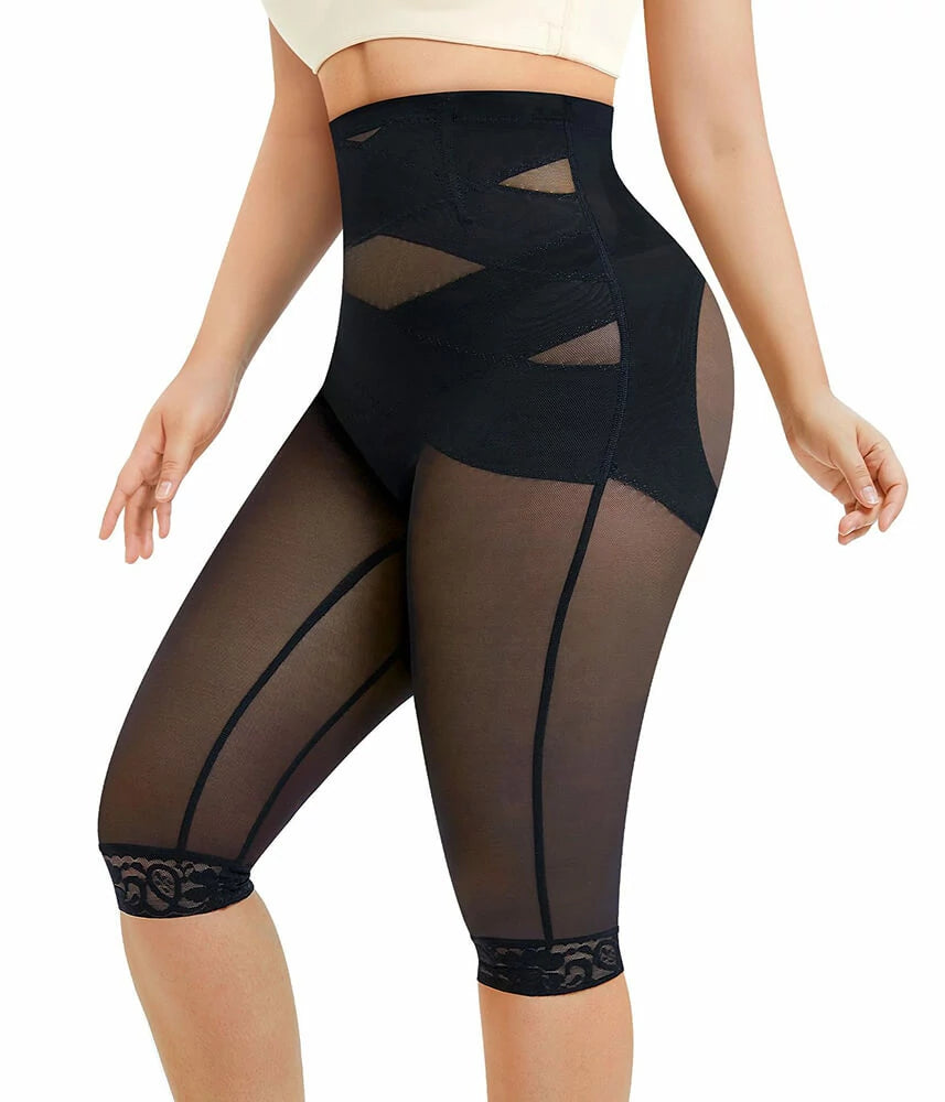 Women's High Waist Criss-Cross Capri Pants Tummy Control Butt Lift