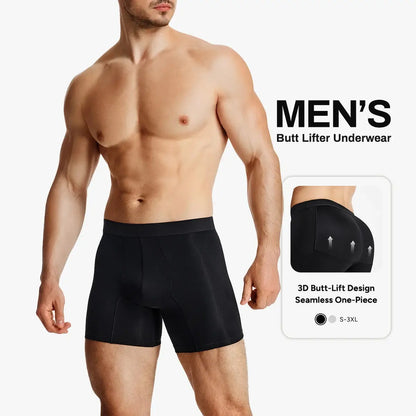 Men's Padded Shapewear Boxer Briefs Butt Lifting