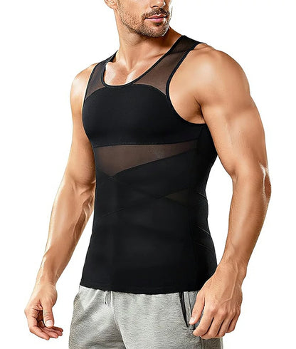 Men's Compression Tank Top Mesh Double-Layer