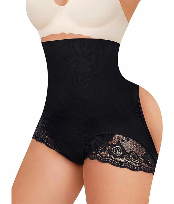 Women's High Waist Circle Opening BoyShort Panty Tummy Control Butt Lift