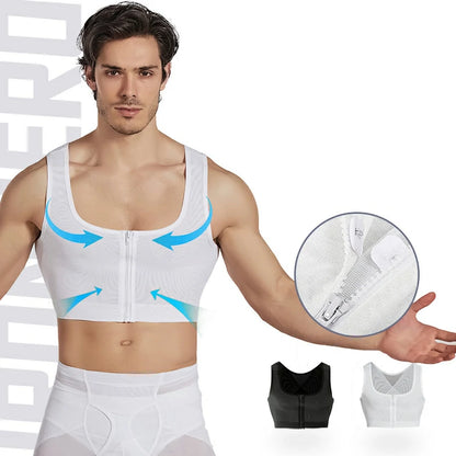 Men's Zipper Mesh Chest Compression Tank Top