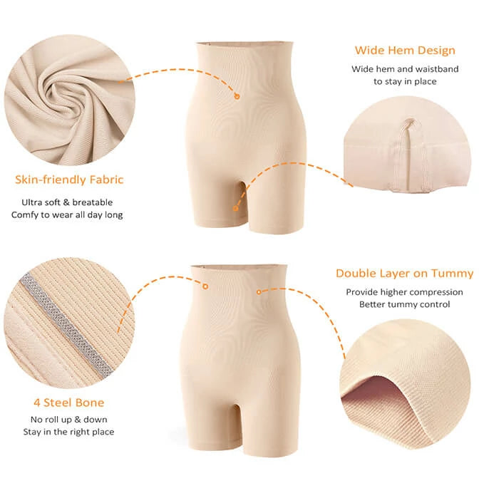 Women's High Waist Steel Bones Anti-Chafe Shorts Tummy Control