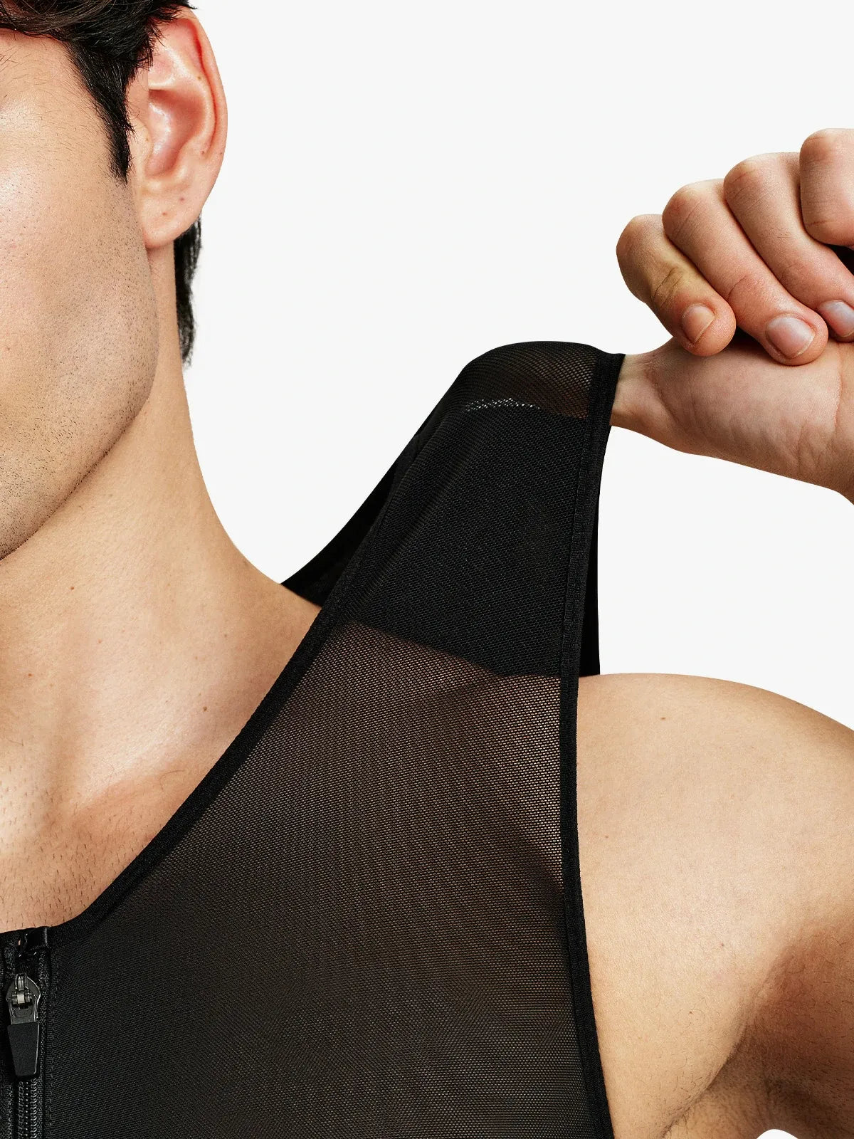 Men's Dual-Layer Zippered Compression Tank Top