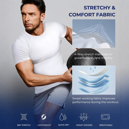 Men's Double-Layer Short Sleeve Compression Shirt (2-Pack)