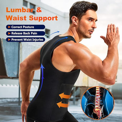 Men's Sauna Sweat Vest with Double Adjustable Belts