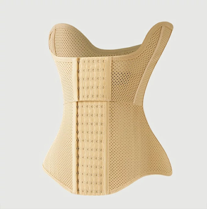 Women's Two-Segment Mesh Steel Boned Waist Trainer Tummy Control