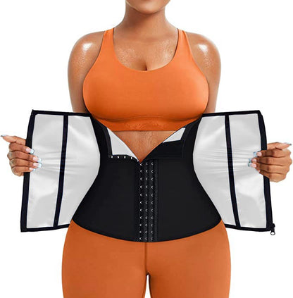 Women's Double Control Waist Trainer with Zipper & Hooks