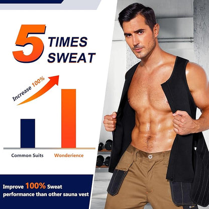 Men's Sauna Sweat Vest with Double Adjustable Belts