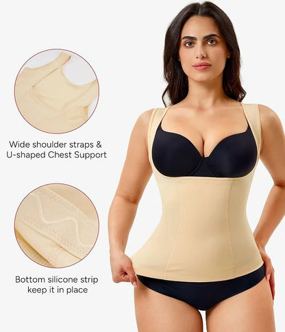 Women's U Shape Push Up Widen Straps Shapewear Tank Tummy Control
