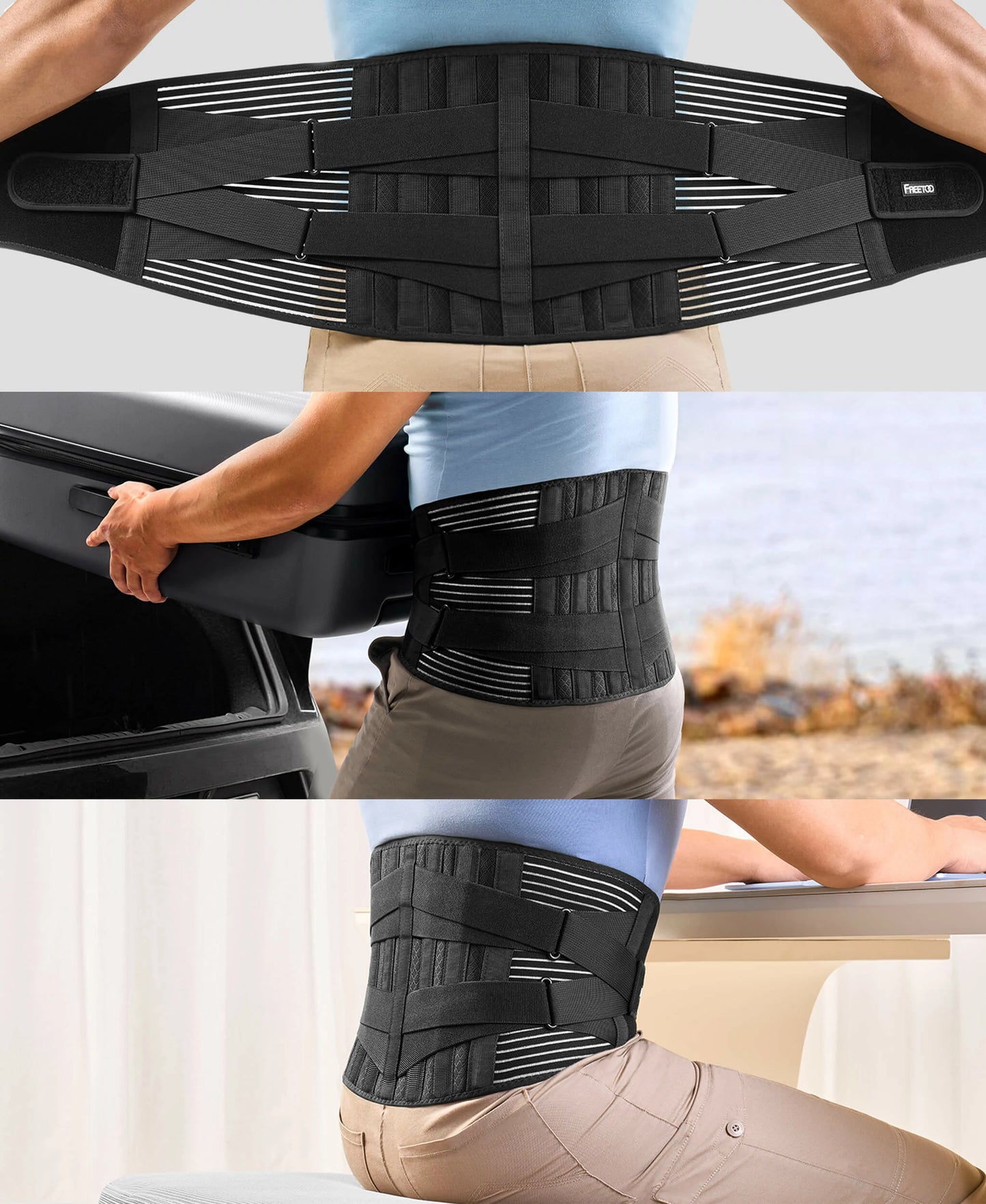 Men's Double-Layer Breathable Back Support Belt