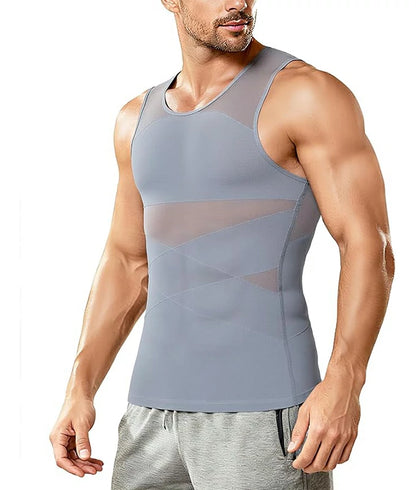 Men's Compression Tank Top Mesh Double-Layer