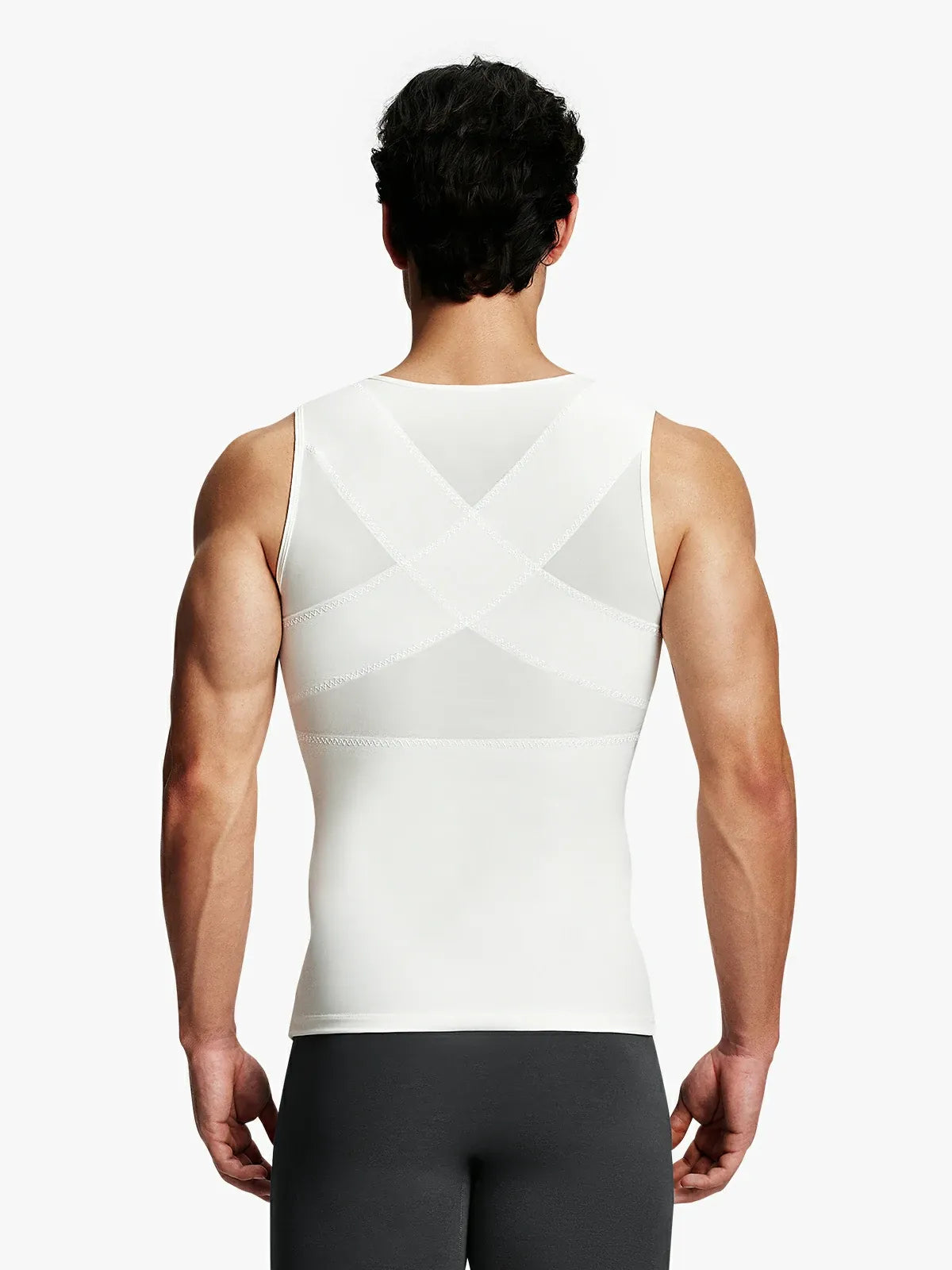 Men's Dual-Layer Zippered Compression Tank Top
