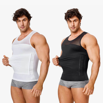 Men's Compression Vest w/ Waist Trimmer Belt (2-Pack)
