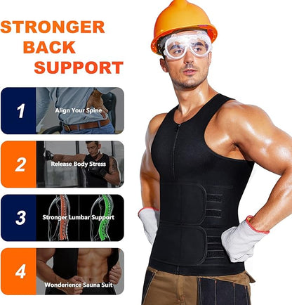 Men's Sauna Sweat Vest with Double Adjustable Belts
