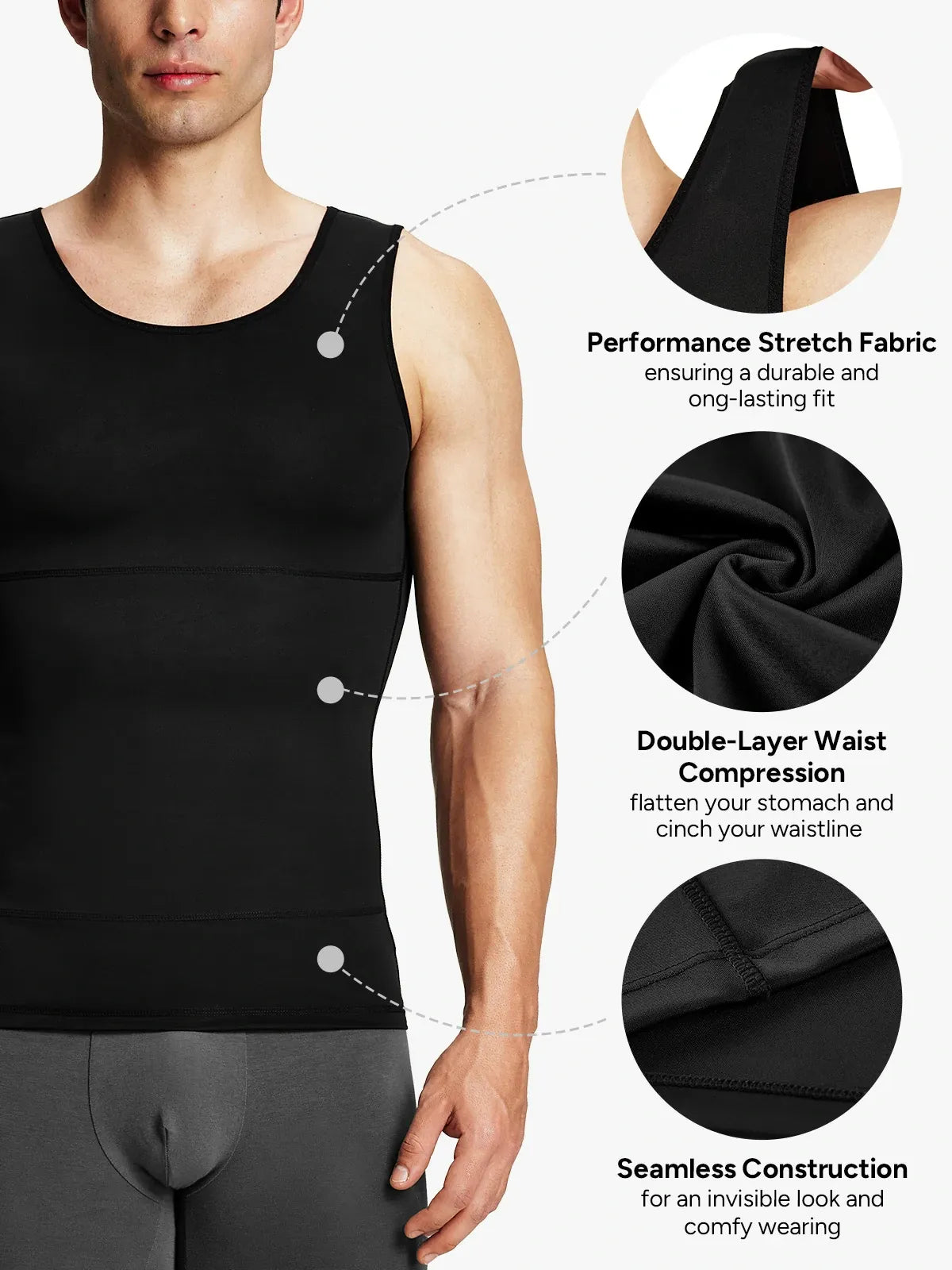 Men's Everyday Compression Tank Top Tummy Control