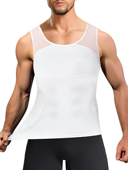 Men's Mesh Compression Chest & Tummy Control Tank Top