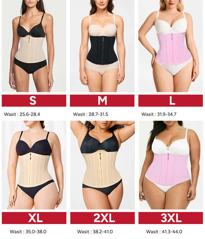 Women's Mesh Steel Boned Zipper Waist Trainer Tummy Control