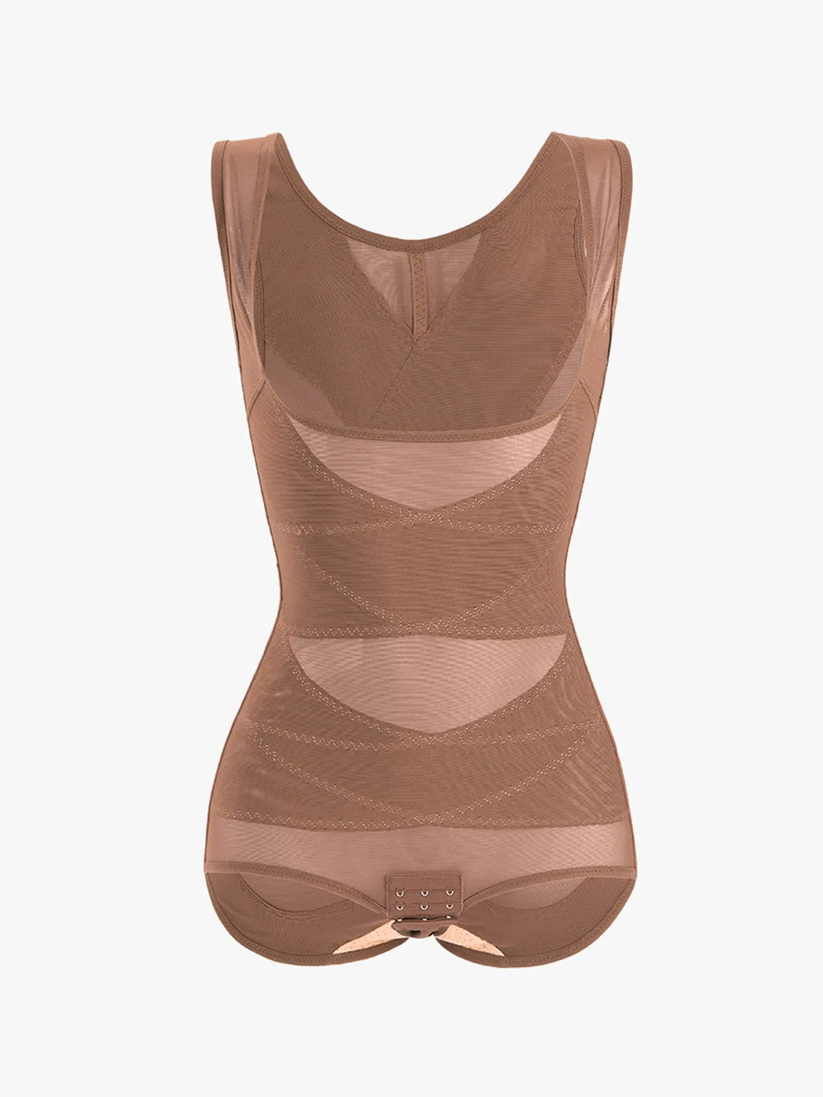 Women's Mesh U-Shape Open Bust Bodysuit Tummy Control