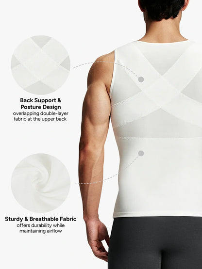 Men's Dual-Layer Zippered Compression Tank Top (2-Pack)