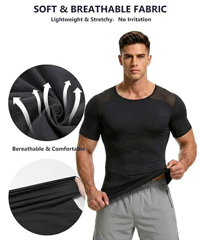 Men's Short Sleeve Mesh Compression Shirt Breathable