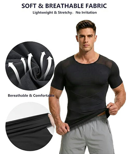 Men's Short Sleeve Mesh Compression Shirt Breathable